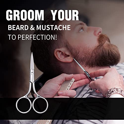 Eyebrow Scissors, Precision Grooming Shears, Nose Hair Trimmer - Professional Stainless Steel Fine Tip for Beard, Mustache, Eyelashes, Cuticles- ASONTAO (1Pcs Eyebrow Scissors) - size: 1Pcs Eyebrow Scissors