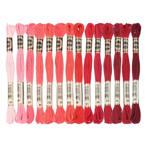 PATIKIL 14 Skeins Embroidery Floss Polyester Multicolored Dark Red - color: Multicolored Dark Red