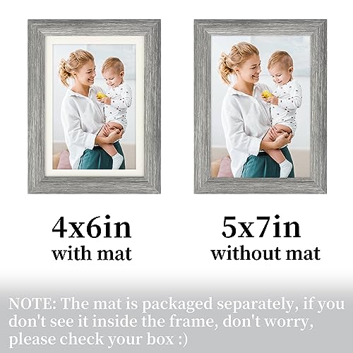 AEVETE Picture Frame 5x7 Gray Photo Frames Rustic for Wall and Desk - color: Rustic Gray, size: 5x7