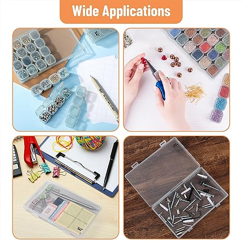 Mr. Pen- Bead Storage Containers, 28 Grids, 2 Pack, Grey - color: Clear Grey, size: 2 Pack-56 Pcs(6.8"x4.4"x1")