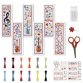 FREEBLOSS 6 Set Phonetic Symbol Cross Stitch Bookmark Kits DIY Bookmarks Cross Stitch Kits,Stamped Embroidery Bookmarks Counted Cross Stitch Kit for Beginners Adults 22 * 8cm - style: Note sheet music