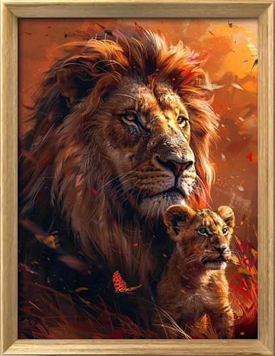 Leczany Cross Stitch Patterns Stamped Kit for Beginners | Embroidery Supplies DIY Craft Kit Needlepoint for Adults Starter | 11CT, 3 Strands | Male Lion 15.8x21.3 inches - color: 11CT Stamped kits, Male Lion 15.8x21.3 inches