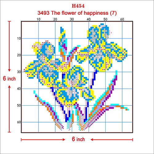 Printed Cross Stitch Kits 11CT 8X8 inch 100% Cotton Holiday Gift DIY Embroidery Starter Kits Easy Patterns Embroidery for Adults Crafts DMC Stamped Cross-Stitch Supplies Needlework Violet Flowers - color: Stamped 6×6 inch