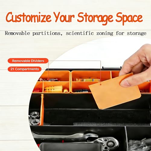 1-Pack Parts Tool Box Organizers,21-Compartments Organizer Box with Removable Dividers for Hardware, Screws, Bolts, Nails, Beads, Jewelry and Fishing Accessories,Stackable (1 pcs) - color: 1 pcs