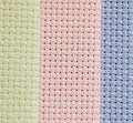 KCS 3 pc of 12" x 18" 14CT Counted Cotton Aida Cloth Cross Stitch Fabric (Light Blue+Pink+Light Green) - color: Light Blue+pink+light Green
