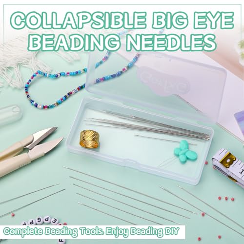 GarfxG 31 Pcs Big Eye Seed Collapsible Bead Needle Set with Beading Tools - style: Set C