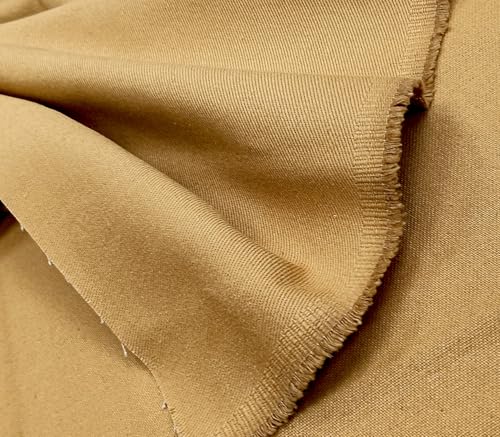 Premium Thick Cotton Twill Fabric By The Yard|12OZ Weight|58" Width|for Sewing,Quilting & Crafting-Khaki - color: Khaki