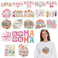 Dtf Transfers Ready to Press - 20Pcs Mother's Day Iron on Transfers for Tshirts, Floral Mama Iron on Decals Patches, Flower Mama Heat Transfer Stickers for Clothes Pillows Bag DIY Crafts - color: Mama 554