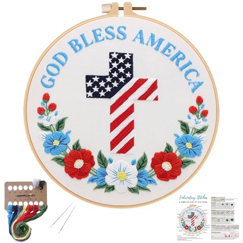 Louise Maelys Christian Cross Embroidery Kit for Beginners DIY Set - color: Cross