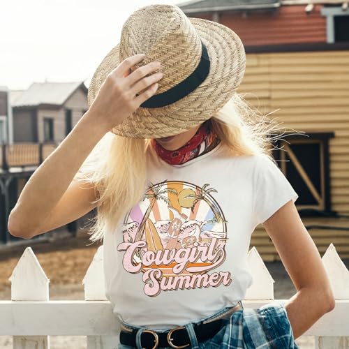 Dazoratix Western Cowgirl Transfer Stickers - 16 PCs Wild West Cow Girl Iron on Transfers Ready to Press Appliques Patches for Women T-Shirt Jeans Hat Jackets Clothing DIY Decals Clothes Decorations - style: Western Cowgirl-16PCs