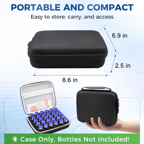 30 Slots Peptide Case for Fridge | Vial Case ｜1ml 2ml 3ml 5ml 10ml Vials - color: Black- 30×(1-5ml/10ml)