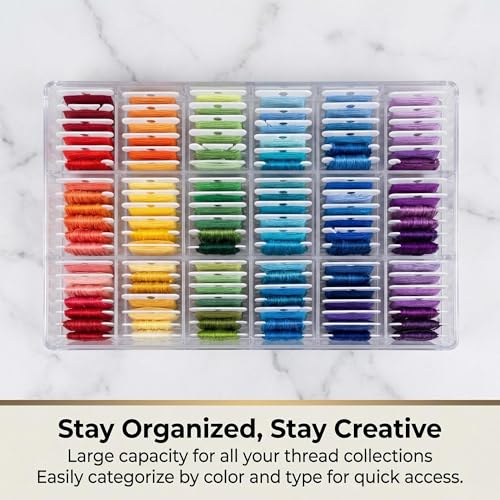 RAINFLOW 150PCS Plastic Embroidery Floss Bobbins - Thread Organizer Cards