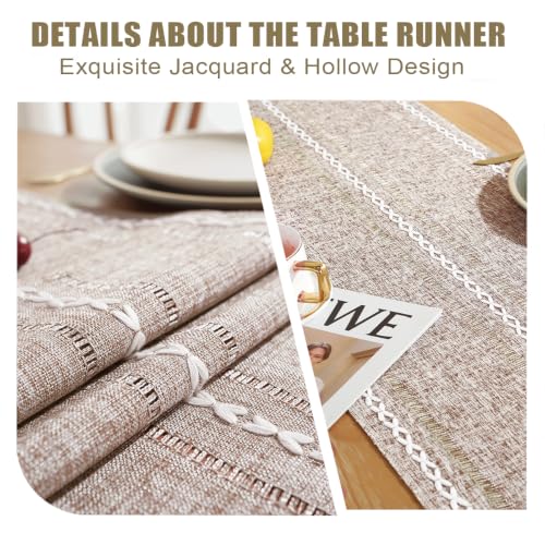 Rustic Linen Table Runner, Brown Table Runners 36 inches Long - color: Brown, size: 13×36 Inch
