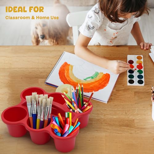 4E's Novelty 4 Pack Caddy for Classroom, Classroom Pencil Caddy, Durable Table Cup Drink Holder, Sturdy Schools Desk Bin, Craft Caddy, Colorful Art Supply Caddies for School Home, Teacher Organizer