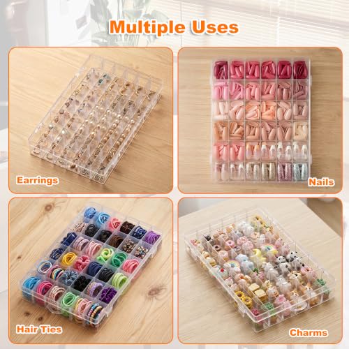 4 Pack 36 Grids Clear Organizer Box with Dividers, 10.9 x 6.9 x 1.8 in - color: 4 Pack, size: 36 Grids(10.9 x 6.9 x 1.8 inch)