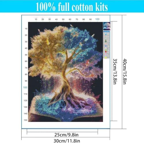 Tiwabb Tree of Life Stamped Cross Stitch Kits for Adults Beginners - color: Tree of Life