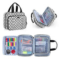 LUXJA Large Sewing Storage Organizer with 3 Inner Sections, Polka Dots