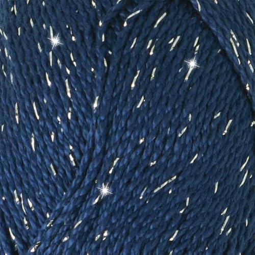 Scheepjes Catona Shine 50 g (1.76 oz) Yarn - 527-S Midnight Silver - color: 527-S Midnight - Silver