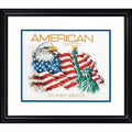 Dimensions 'American Patriot' Counted Cross Stitch Patriotic Personalized Gift for Veterans and Military Kit, 14 Count White Aida Cloth, 10'' x 8''