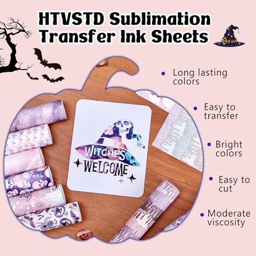 HTVSTD Purple Halloween Sublimation Transfer Ink Paper 10pcs 12 * 10in - color: blak