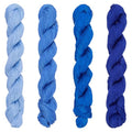 FREEBLOSS 4 Pcs Sashiko Thread Sashiko Skein 100M * 4 Colors Pure Cotton Embroidery Thread Japanese Sewing Threads Quilting and Embroidery Kit Supplies, Dark Blue - color: Navy Blue Theme