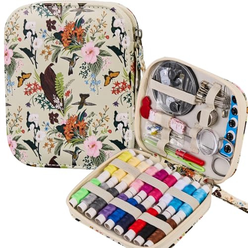 Travel Basic Hand Sewing Kit for Adults with Sewing Thread - color: Butterflies