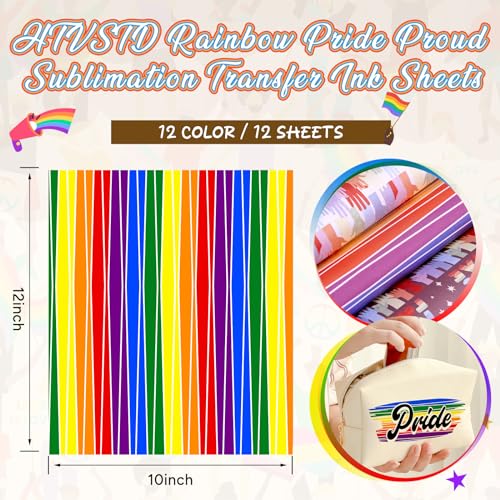 LGBT Stripes Sublimation Transfer Ink Paper 12 Sheets 12 * 10in - color: Pride-12