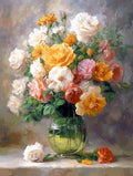 Moohue 14 ct Counted Cross Stitch Kits for Adults Flowers Cross Stitch Patterns Stamped Printed Cross Stitch Kits (Flowers 6) - color: Flowers 6