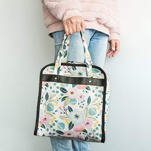 PACMAXI Sewing Accessories Storage Carrying Bag, Knitting, Craft Tools - color: Flower with Beige Background