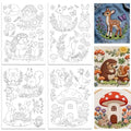 ORIGACH 4 Sheets Animal Water Soluble Embroidery Patterns Stabilizers - color: Forest Animal