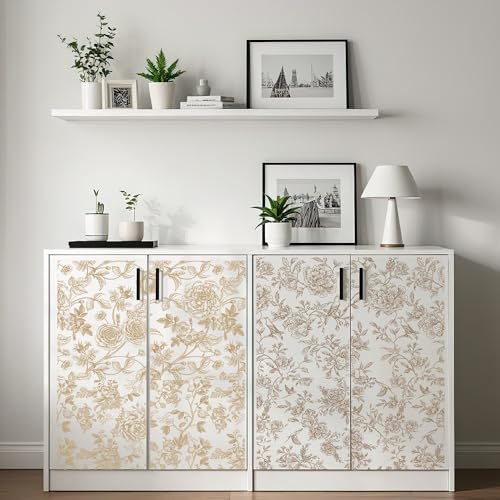 4 Pcs Large Chinoiserie Floral Rub-On Transfers for Furniture & Crafts - style: Chinoiserie Floral