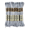 10 Skeins Gray 0.5mm 6-Ply Polyester Embroidery Floss Cross Stitch Threads Segment Dyed Gradient for DIY Craft Hand Sewing Knitting DIY Crafts Jewelry Making 8.75 Yards(8m)/Skein - color: Gray