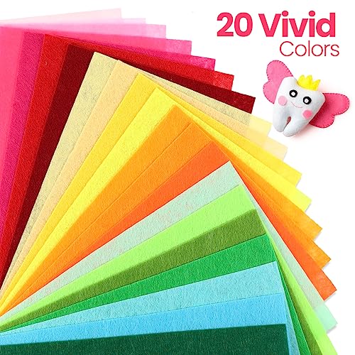 Moukeren 460 Pcs 12 x 8 Inch Felt Sheets for Craft, Rainbow - color: Rainbow, size: 12 x 8 Inch