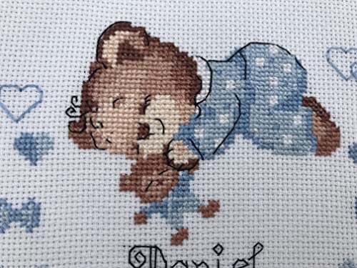 RIOLIS 1124 Boys Birth Announcement Counted Cross Stitch Kit 7 x 9.5 in - style: Boys Birth Announcement 1124