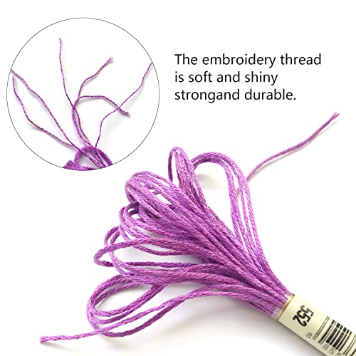 30 Skeins Embroidery Threads Embroidery Floss for Friendship Bracelet String Cross Stitch DIY String Art (Purple) - color: Purple