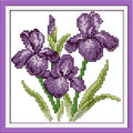 Printed Cross Stitch Kits 11CT 8X8 inch 100% Cotton Holiday Gift DIY Embroidery Starter Kits Easy Patterns Embroidery for Adults Crafts DMC Stamped Cross-Stitch Supplies Needlework Violet Flowers - color: Stamped 6×6 inch
