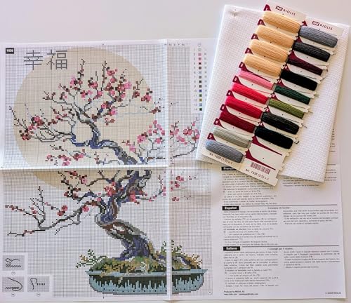 RIOLIS 1036 Bonsai Kobai Wish of Well Being Counted Cross Stitch Kit - style: Bonsai Kobai Wish of Well Being 1036