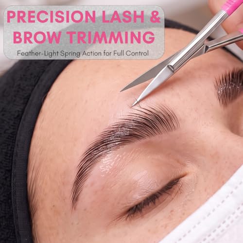 5" Spring Scissors Straight Eyebrow Eyelash Embroidery Snip - color: Mlt-mst-01