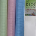 KCS 3 pc of 15" x 18"(38cmx45cm) Counted Cross Stitch Cotton Aida Cloth Needlework Rolled Fabric Box,11CT,Light Blue+Pink+Light Green - color: Light Blue+pink+light Green, size: 11CT