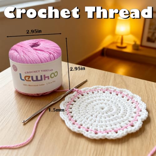 Crochet Thread, Size 10 Mercerized Cotton Lace Yarn Set - color: multicolor 1