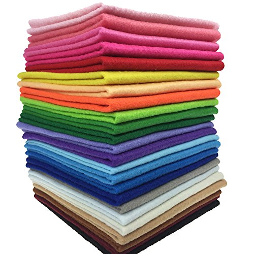 24pcs Thick 1.4mm Soft Felt Fabric Sheet Assorted Color Felt Pack DIY Craft Sewing Squares Nonwoven Patchwork (20 * 30cm) - size: 20*30cm