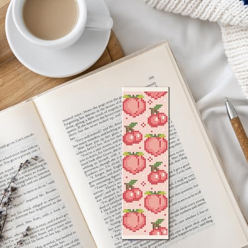 FREEBLOSS 6 Set Cross Stitch Bookmark Kit Stamped Cross Stitch Kit - style: Fruit