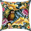 Brvsk Tapestry Needlepoint Kit for Adults and Beginners — Owl by John Henry Dearle 16″ × 16″ with Clear, Precise Printed Design on Cotton Canvas; Includes 2 Needles, Yarn, and Easy-Read Chart - color: Owl