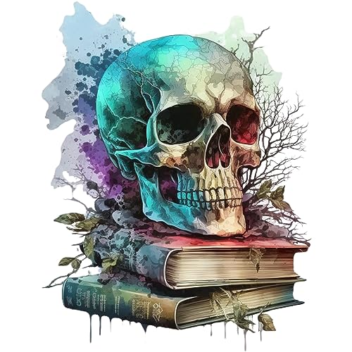 Moohue Stamped Cross Stitch Kits for Adults Clearance Skull 14CT Pre Printed Cross Stitch Kits for Beginners (Skull 2) - color: Skull 2