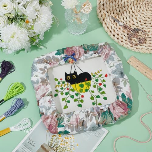 BENECREAT 9.4x4.1inch Gripper Strip Frame Cover, Embroidery Hoop Cover, Cross Stitch kit for Cross Stitch Embroidery Hoop Frames Square Round Cover, Dark Green - color: Dark Green, size: 9.4x4.1 Inch