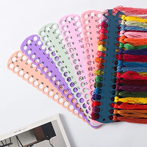 6 pcs Embroidery Floss Organizer,6 Color Plastic Floss Bobbin