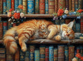 Moohue DIY Counted Stamped Cross Stitch Kits for Adults 14 Count Cross Stitch Patterns Animal cat Flowers Book Printed Cross Stitch Kits for Adults (Animal Cat Books) - color: Animal Cat Books