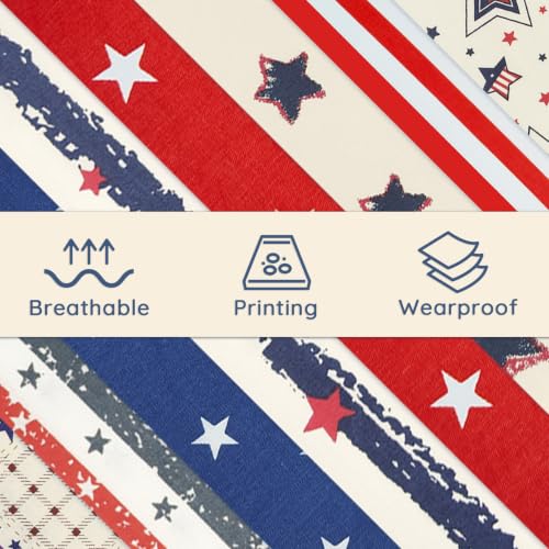 Aubliss 8pcs Fat Quarter Fabric Bundles (100% Cotton - 20'' x 20'') - color: Patriotic