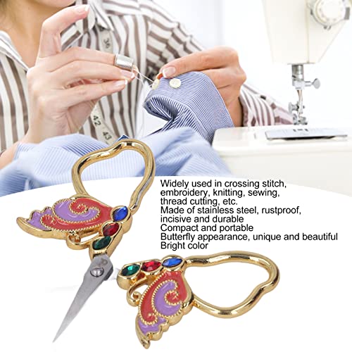 Home Scissors, Incisive Blade Butterfly Appearance Sewing Scissors for DIY Art Work, 3.3 inch Shears Cross Stitch Knitting Scissor