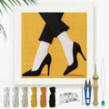 Doodlream High Heel Shoes Needle Kit for Beginner, 9.4"x 9.4" Retro Fashion Punch Stitching Craft Set, DIY Embroidery Starter with Printed Frame, Instruction, Threader, Yarn, Pinch Needle - color: High Heel Shoes